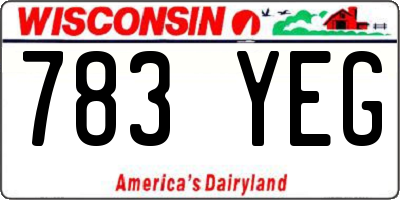 WI license plate 783YEG