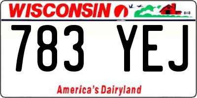 WI license plate 783YEJ
