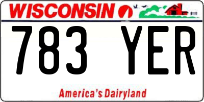 WI license plate 783YER