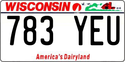 WI license plate 783YEU