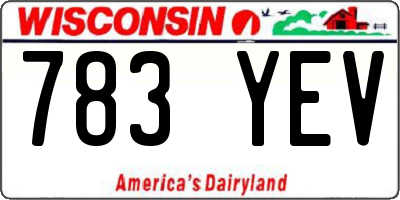 WI license plate 783YEV