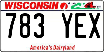 WI license plate 783YEX