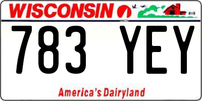 WI license plate 783YEY
