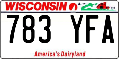 WI license plate 783YFA