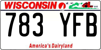 WI license plate 783YFB