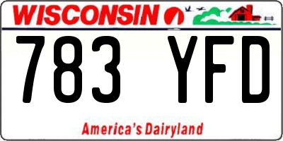 WI license plate 783YFD