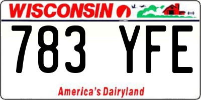 WI license plate 783YFE