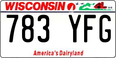 WI license plate 783YFG