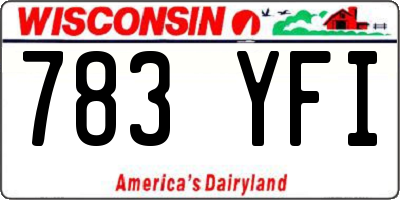 WI license plate 783YFI