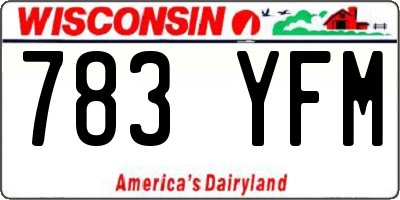 WI license plate 783YFM
