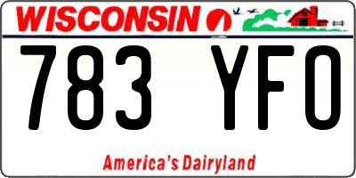 WI license plate 783YFO