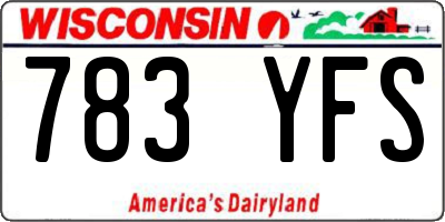 WI license plate 783YFS