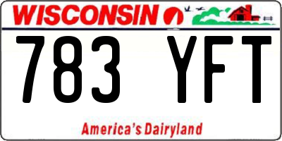 WI license plate 783YFT