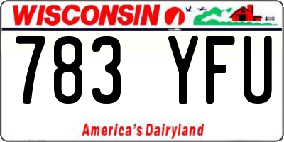 WI license plate 783YFU
