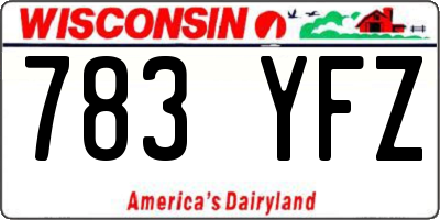 WI license plate 783YFZ