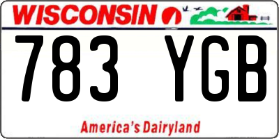 WI license plate 783YGB