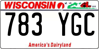 WI license plate 783YGC