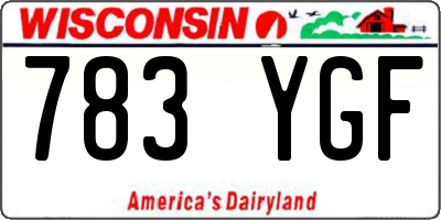 WI license plate 783YGF