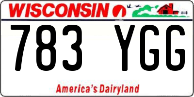 WI license plate 783YGG