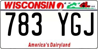 WI license plate 783YGJ