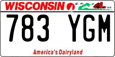 WI license plate 783YGM