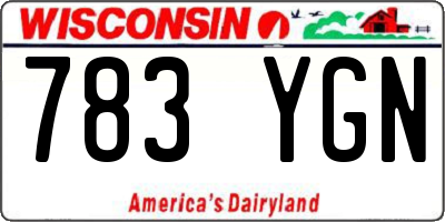 WI license plate 783YGN