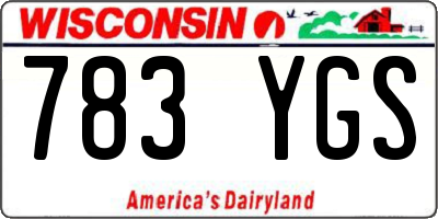 WI license plate 783YGS