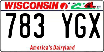 WI license plate 783YGX