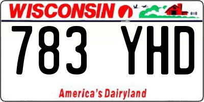 WI license plate 783YHD