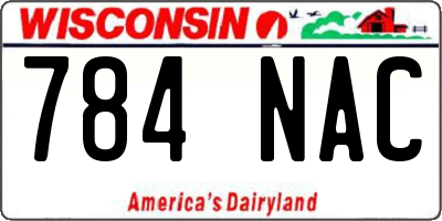 WI license plate 784NAC