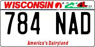 WI license plate 784NAD