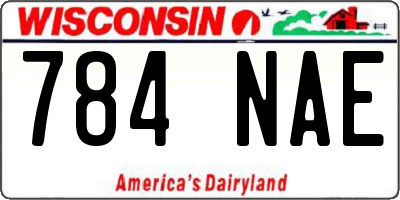 WI license plate 784NAE