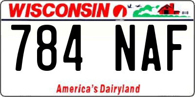 WI license plate 784NAF