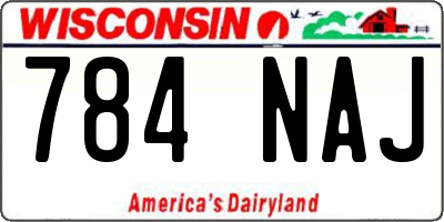 WI license plate 784NAJ