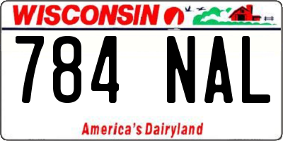WI license plate 784NAL
