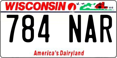 WI license plate 784NAR