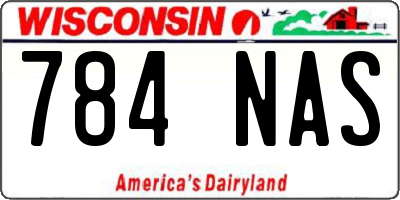 WI license plate 784NAS
