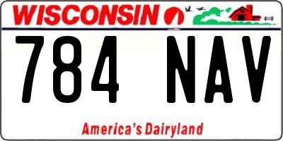 WI license plate 784NAV