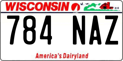 WI license plate 784NAZ