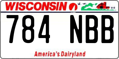 WI license plate 784NBB