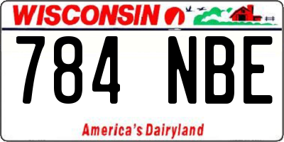 WI license plate 784NBE