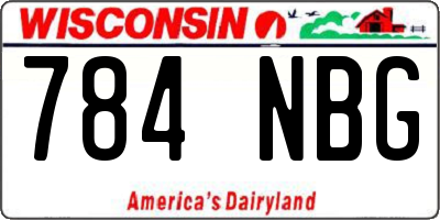 WI license plate 784NBG