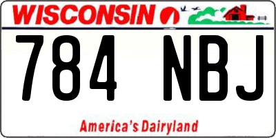 WI license plate 784NBJ