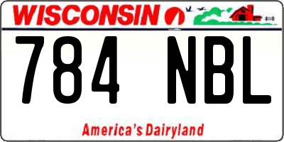 WI license plate 784NBL