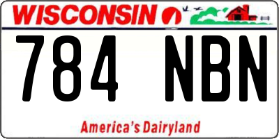 WI license plate 784NBN