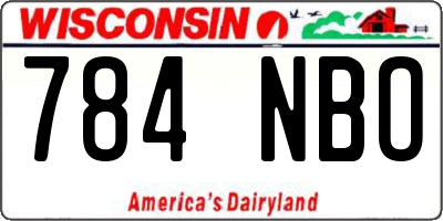 WI license plate 784NBO
