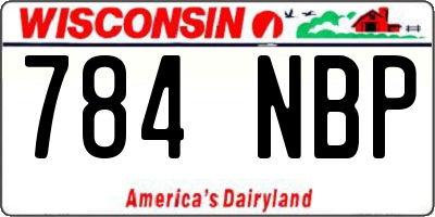 WI license plate 784NBP