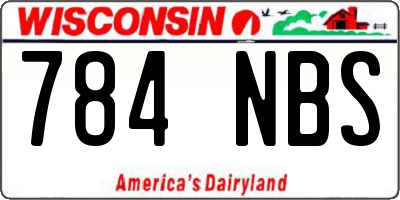 WI license plate 784NBS