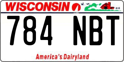 WI license plate 784NBT