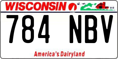 WI license plate 784NBV